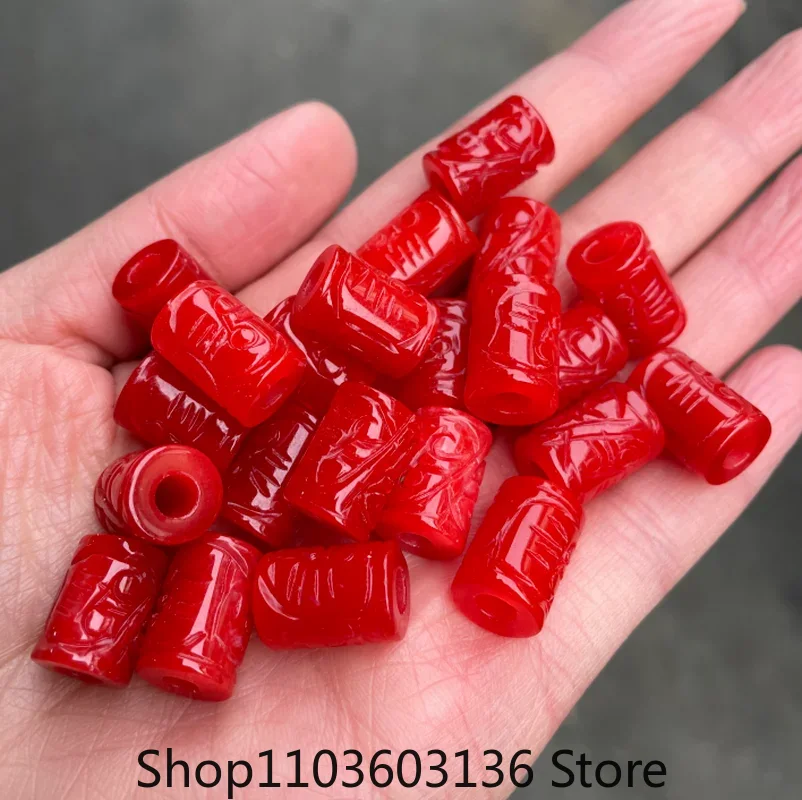 Men Accessories Jewellery - 5pc Natural A Red Jade Carving