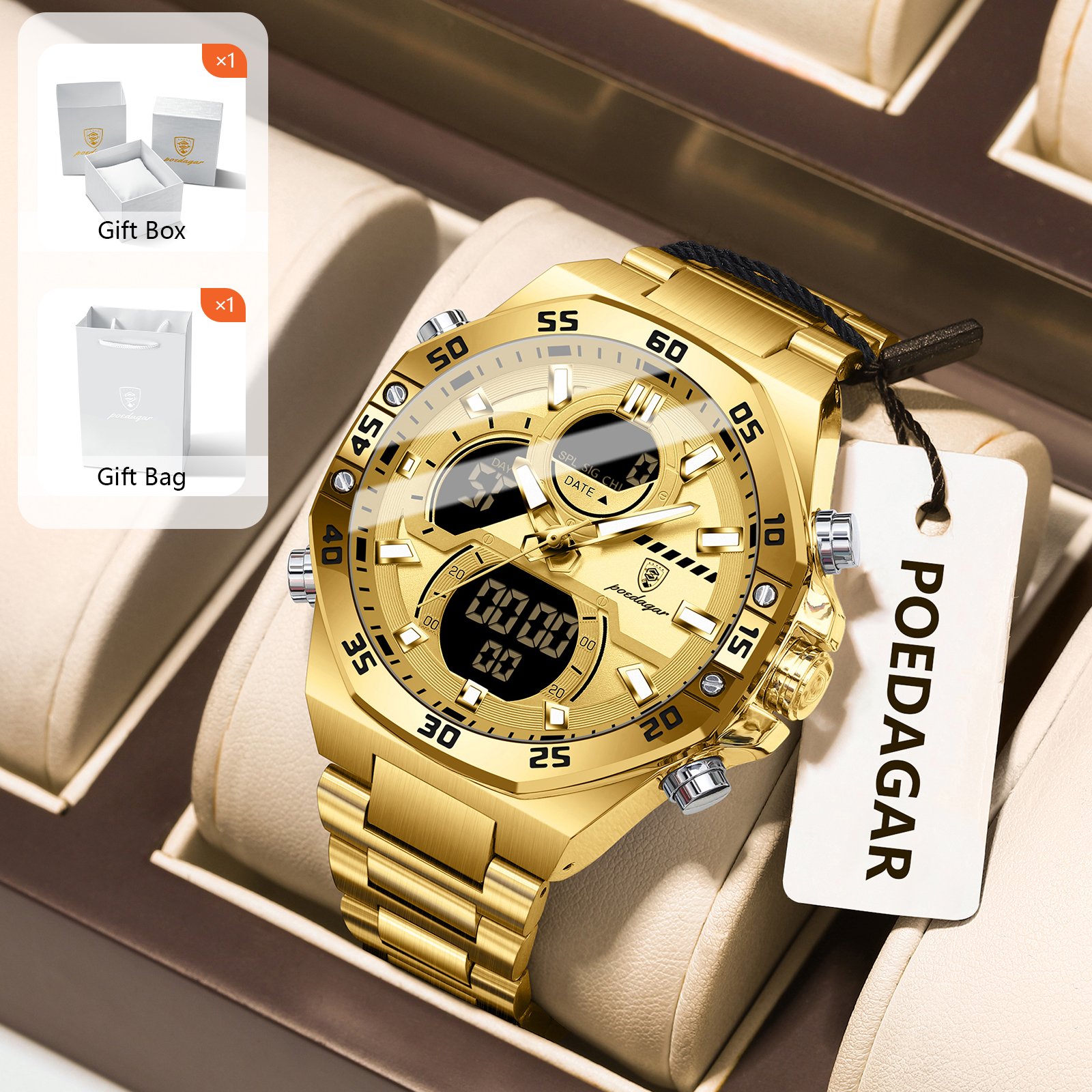 Men Accessories Bracelet - POEDAGAR Sport Men Watch LED Waterproof