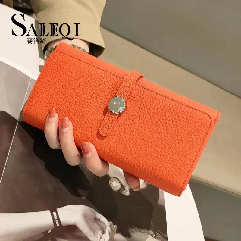 Phone Wallet Combo - Genuine Leather Wallet Women Long Clutch