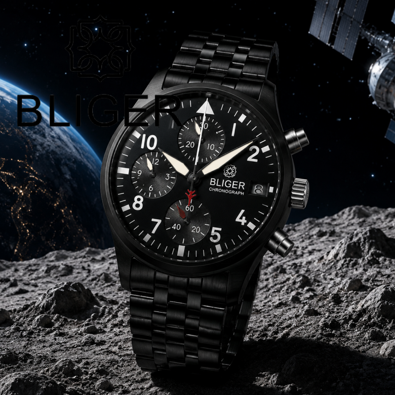 Men Accessories Bracelet - BLIGER Full Black Brushed 38mm VK67