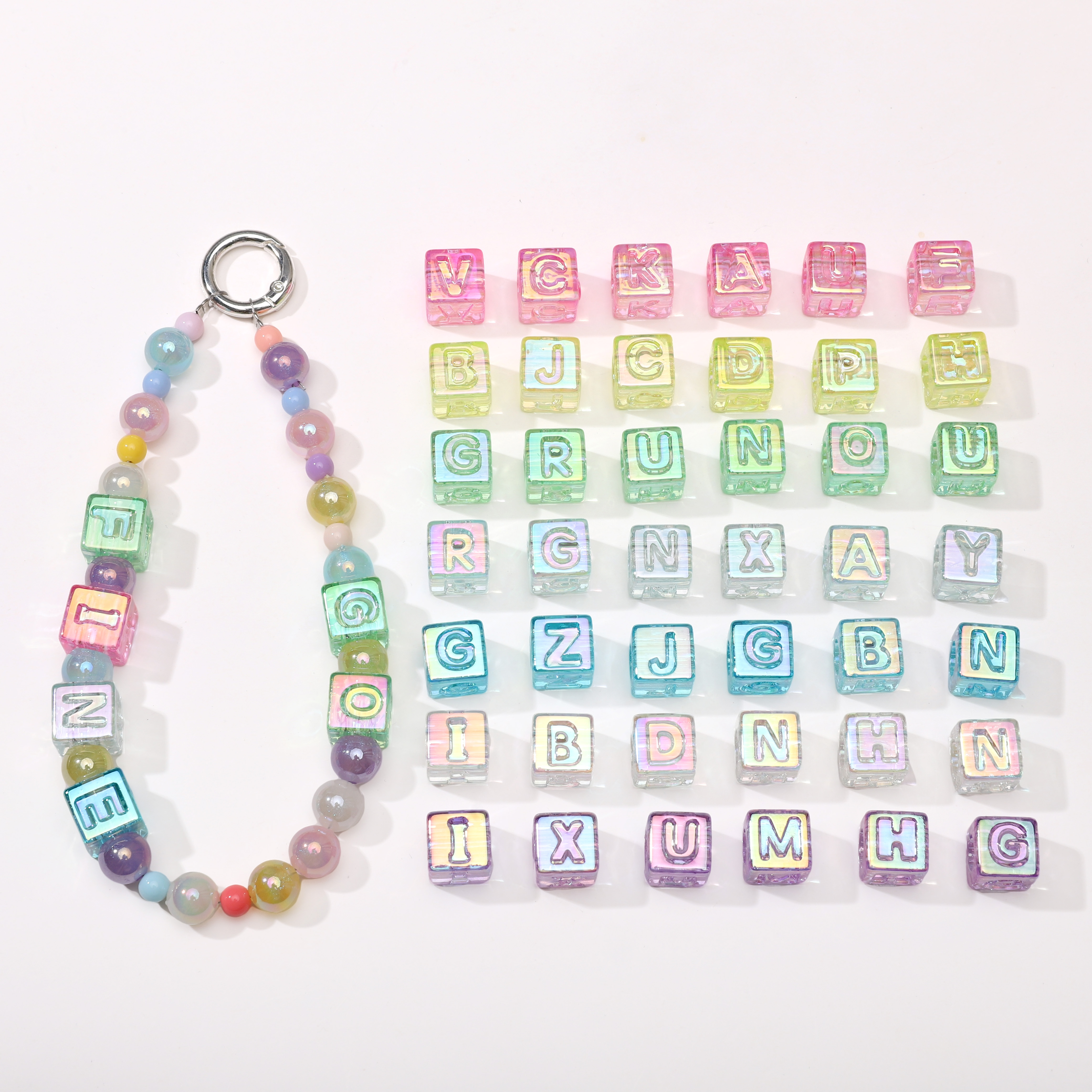 10Pcs beading Colorful Clear L - Men Accessories Bracelet ulasan dan harga