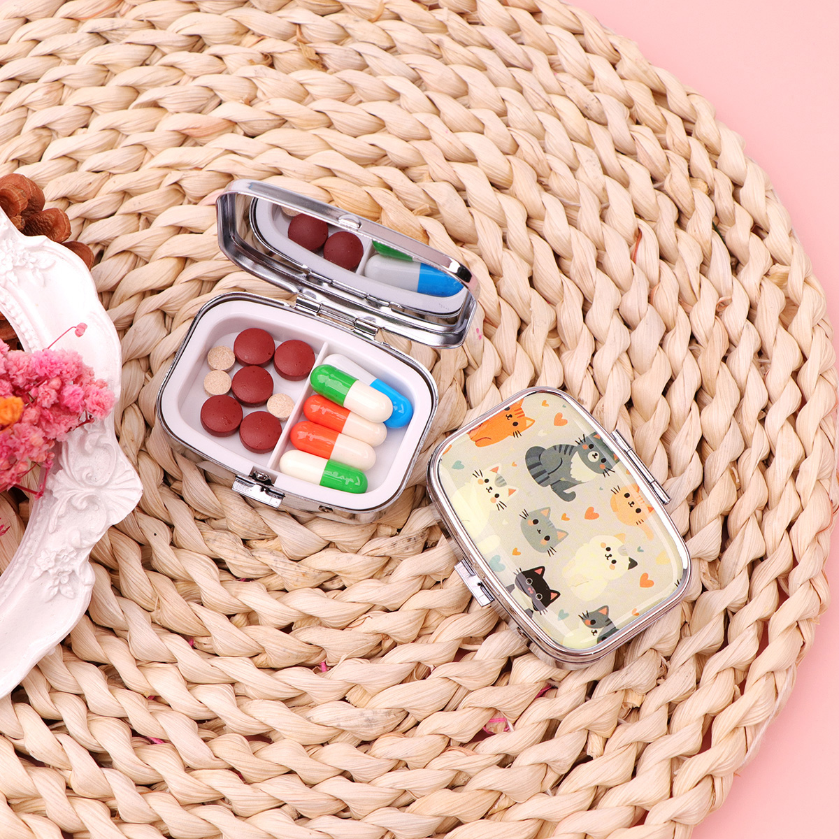 Black Cat Pill Boxes Cartoon A - Men'S Accessories Drawer Organizer ulasan dan harga