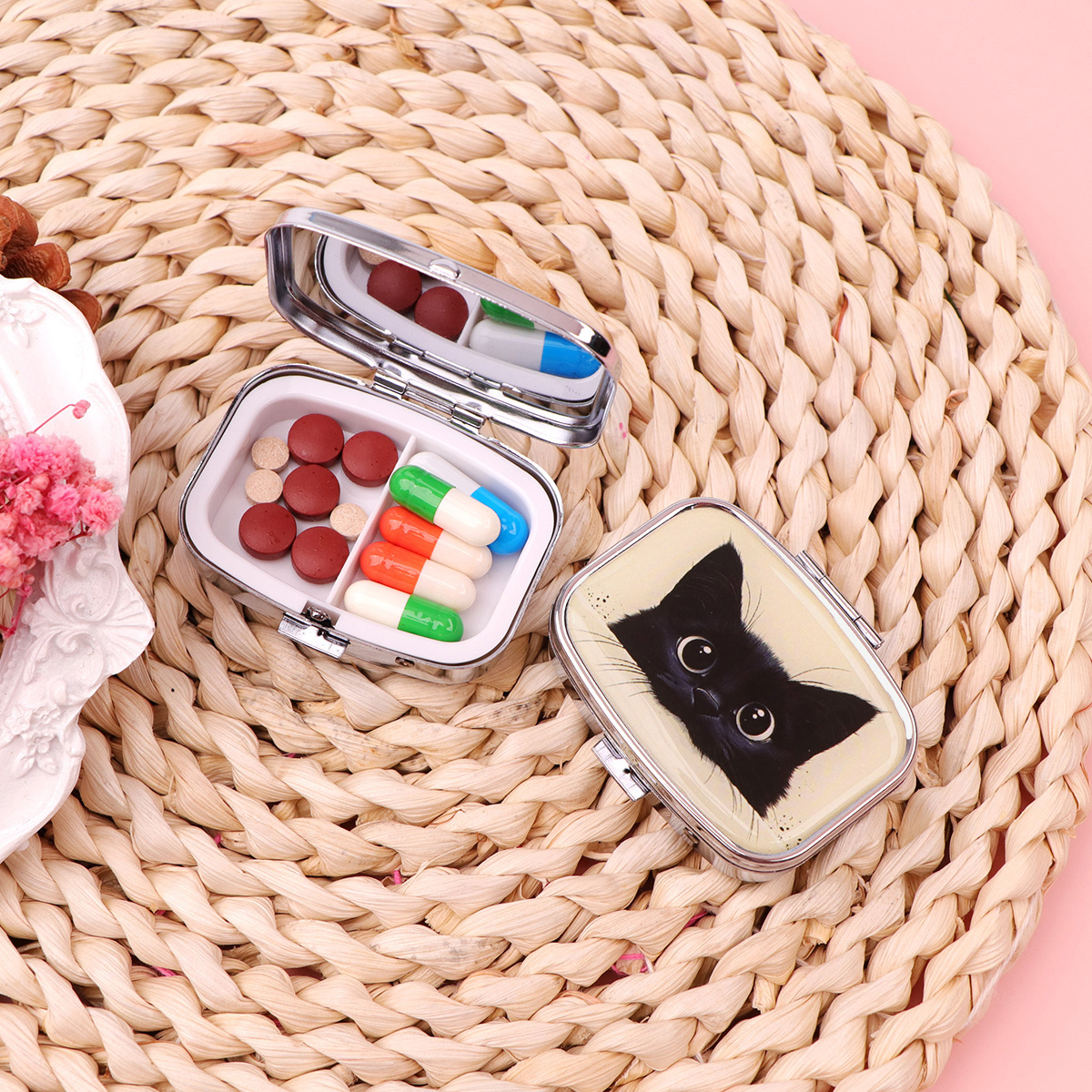 Black Cat Pill Boxes Cartoon A - Men'S Accessories Drawer Organizer ulasan dan harga