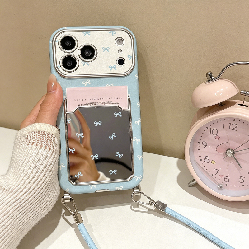Cute Bow Mirror Card Holder Ph - Phone Wallet Combo ulasan dan harga