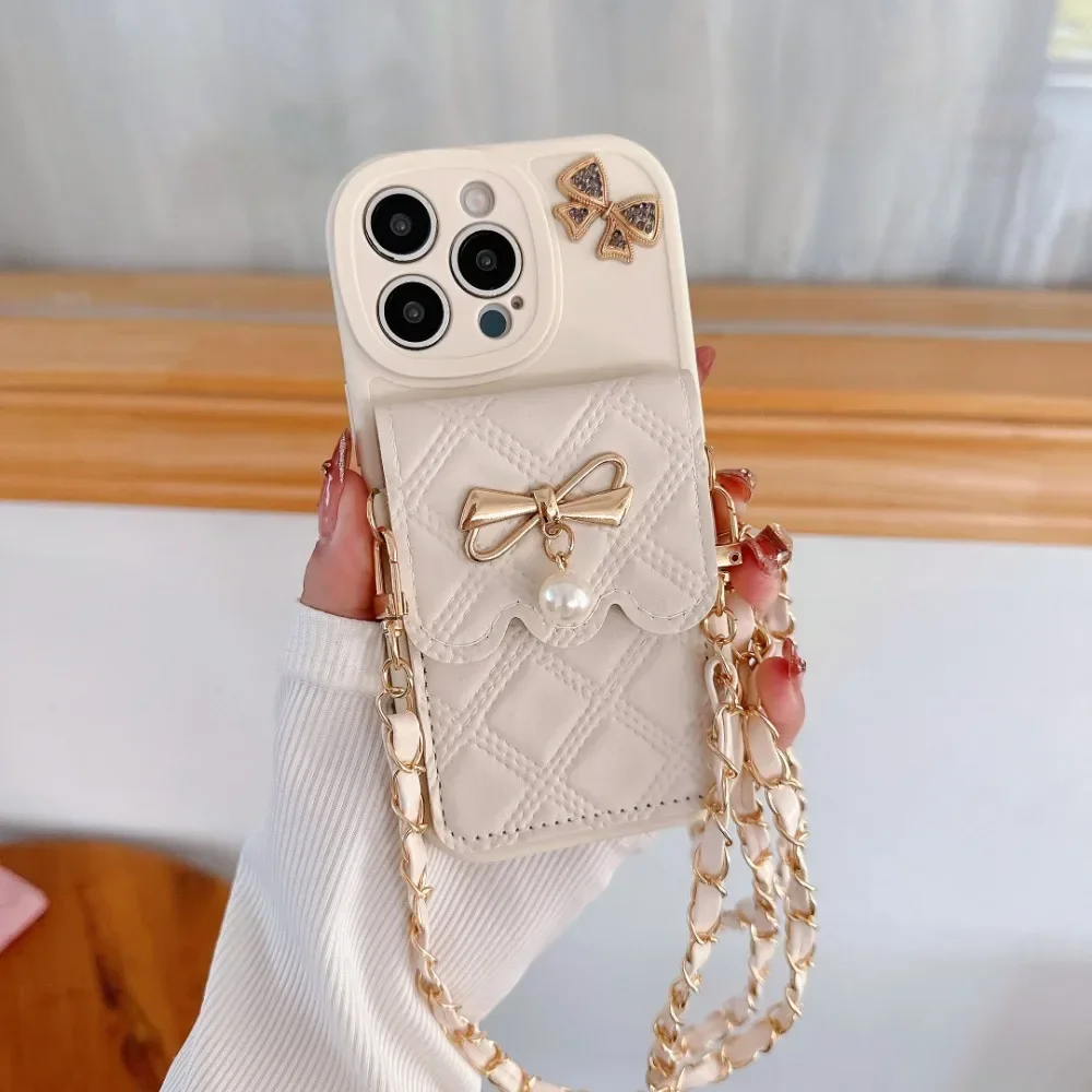 3D Bowknot Crossbody Card Hold - Phone Wallet Combo ulasan dan harga