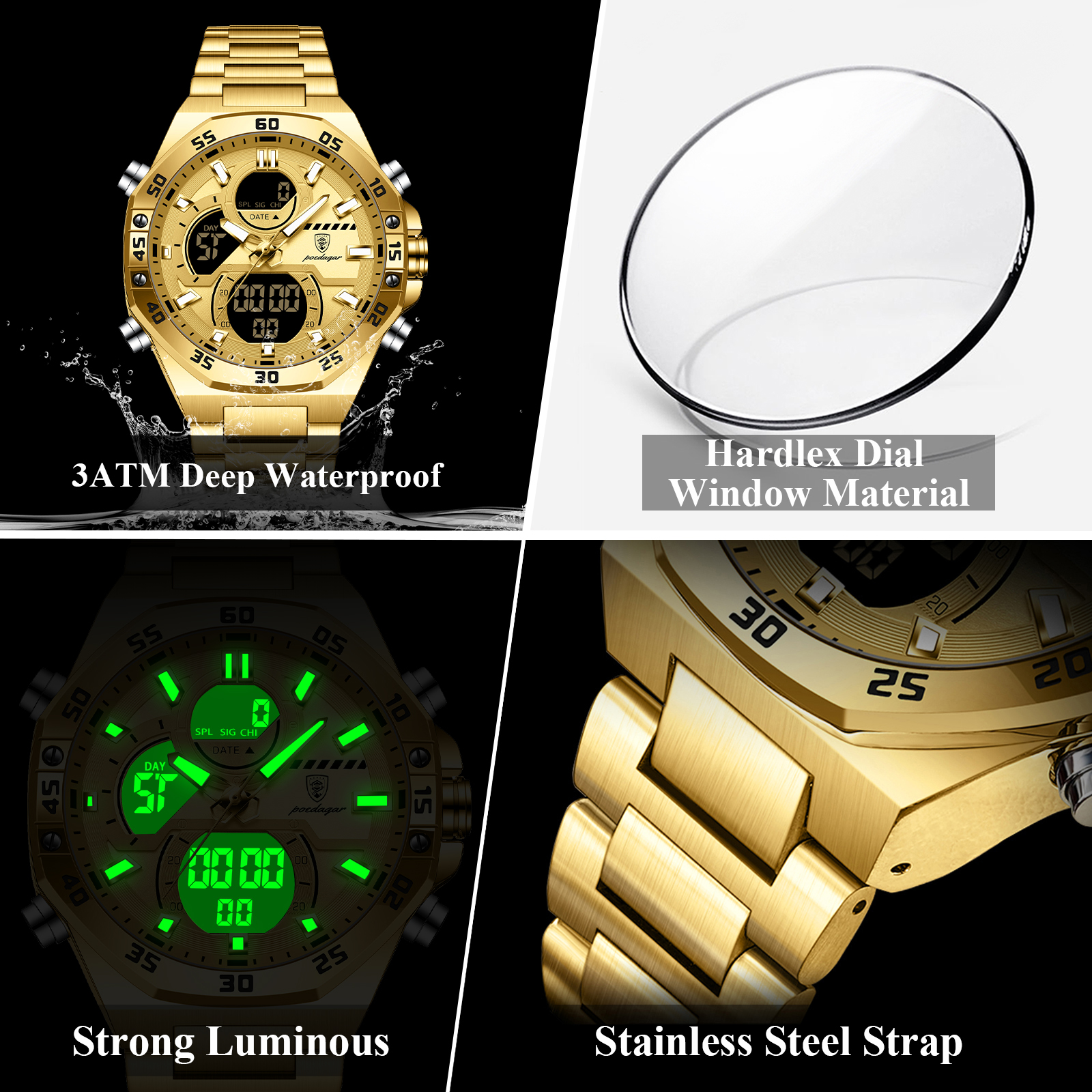 POEDAGAR Sport Men Watch LED W - Men Accessories Bracelet ulasan dan harga