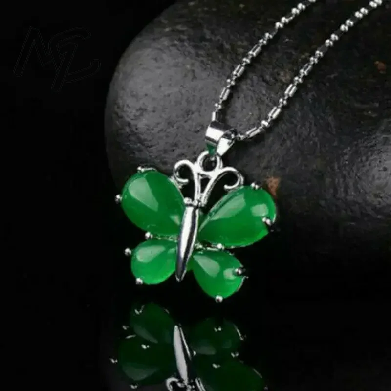 S925 Silver Green Jade Butterf - Men Accessories Jewellery ulasan dan harga