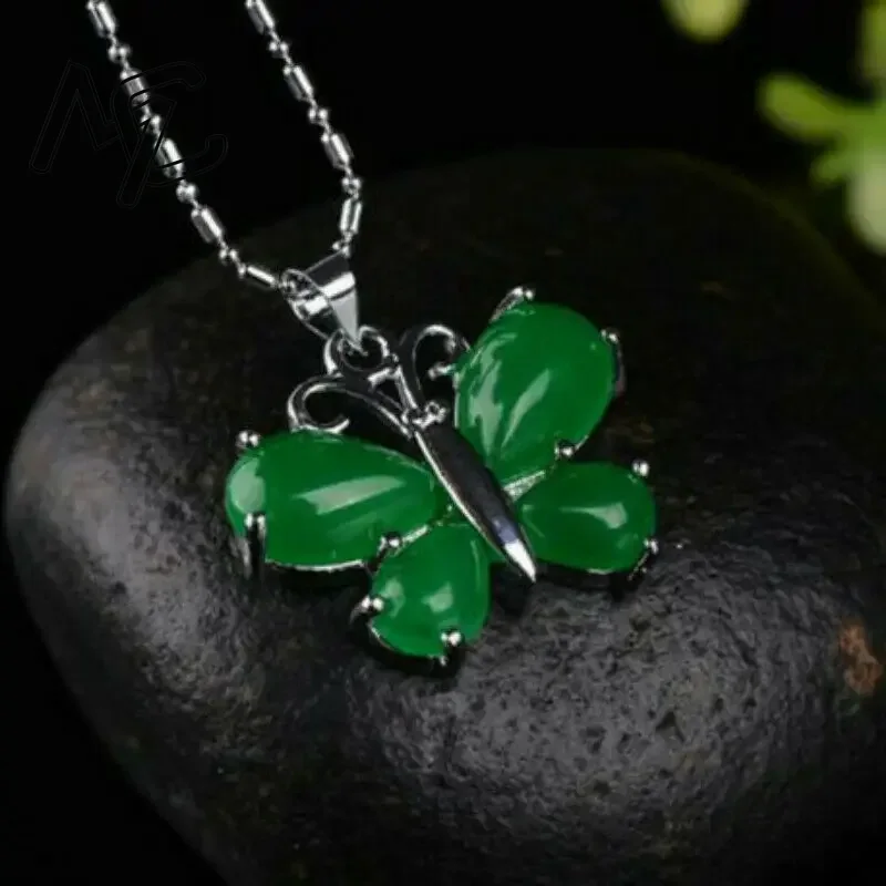 S925 Silver Green Jade Butterf - Men Accessories Jewellery ulasan dan harga