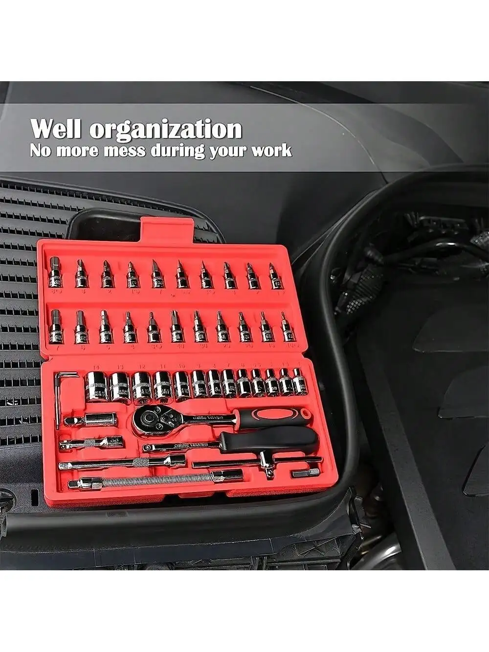 46 Piece 1/4 Inch Drive Socket - Men'S Accessories Drawer Organizer ulasan dan harga