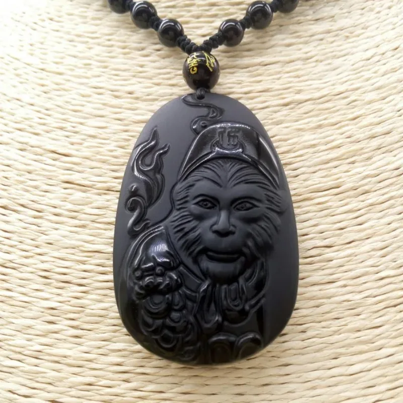 Natural Obsidian Sun WuKong Pe - Men Accessories Jewellery ulasan dan harga