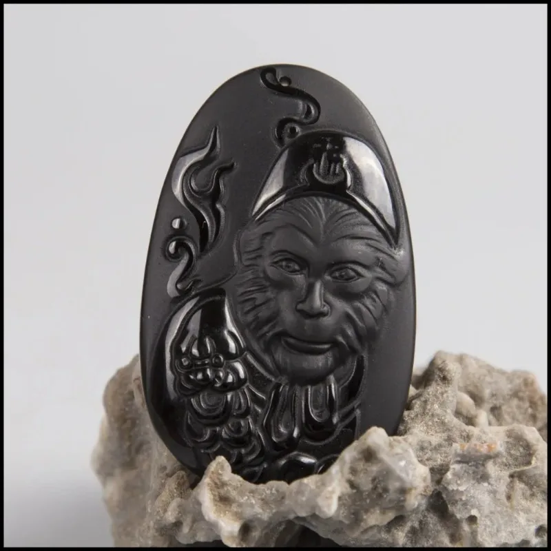 Natural Obsidian Sun WuKong Pe - Men Accessories Jewellery ulasan dan harga