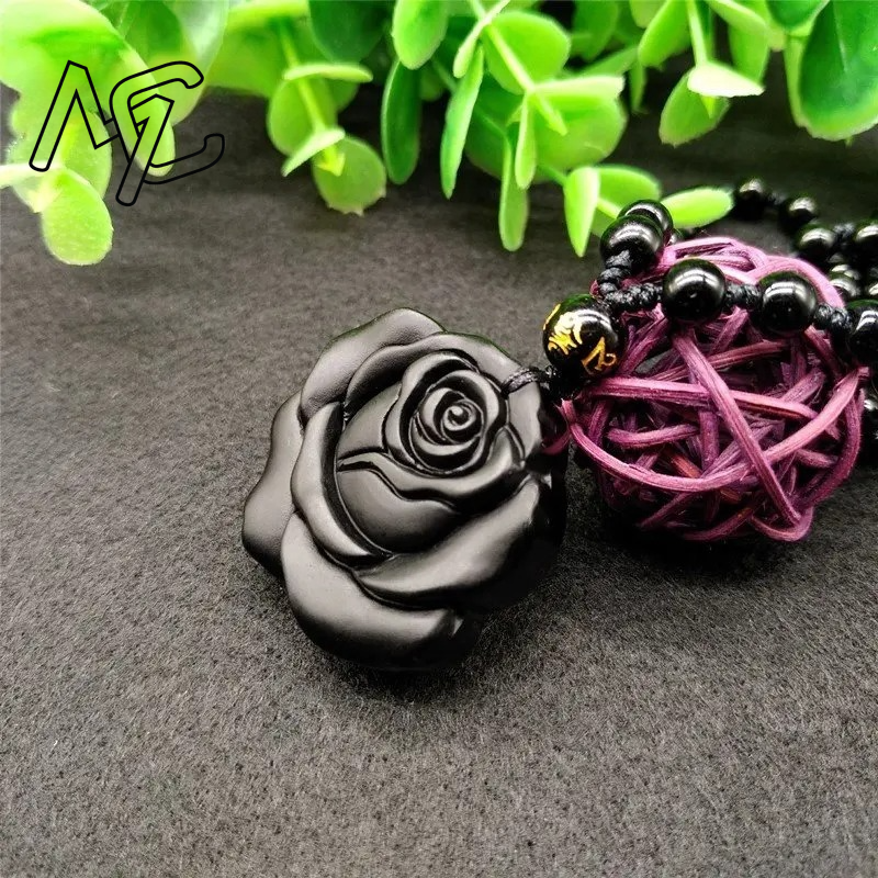 Natural Obsidian Cute Rose Flo - Men Accessories Jewellery ulasan dan harga