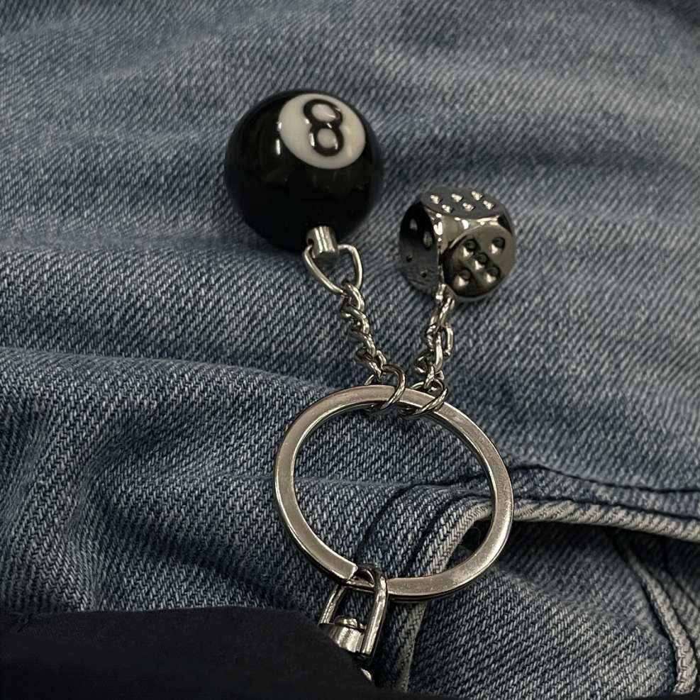 Mini Billiard Keychain Lucky B - Men Accessories Ring ulasan dan harga